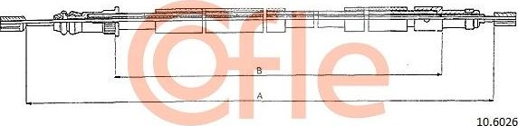 Трос ручника (тросик ручного тормоза) Cofle задний правый для Peugeot 306 1993-2002. Артикул 92.10.6026