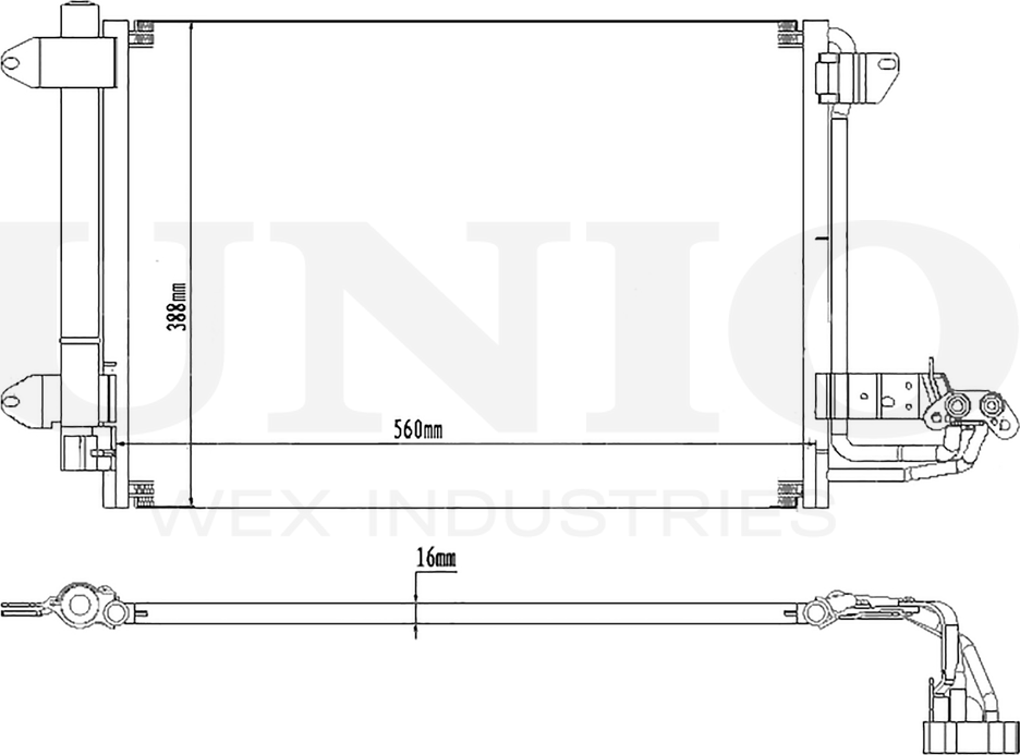 Радиатор кондиционера (Unio). Артикул RAD-30001