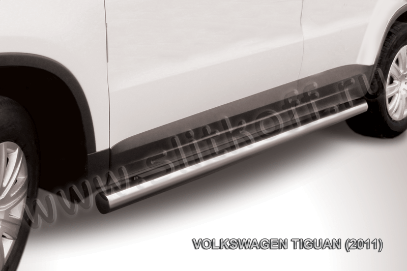 Пороги Slitkoff труба d76 для Volkswagen Tiguan 2011-2016. Артикул VWTIG-006