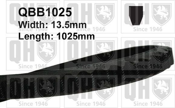 Приводной ремень клиновой Quinton Hazell для Trabant P 601 1966-1970. Артикул QBB1025