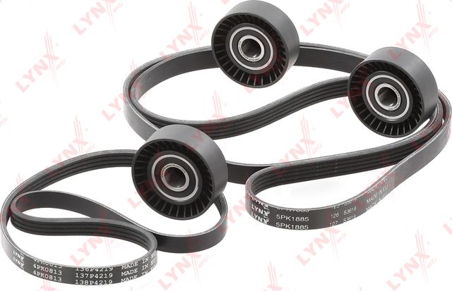 Приводной ремень поликлиновой с роликами (комплект) LYNXauto. Артикул PK-5035