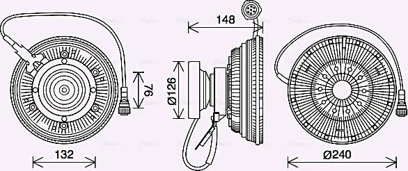 Муфта (вискомуфта) вентилятора AVA (алюминий). Артикул VLC094