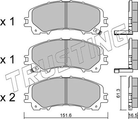 Тормозные колодки Trusting передние для Infiniti QX50 II 2018-2026. Артикул 1082.0