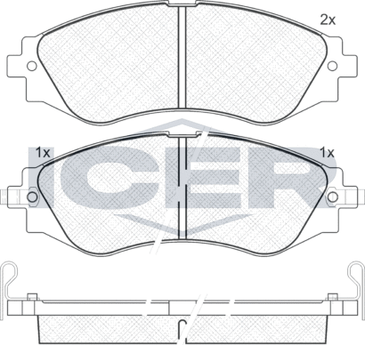 Тормозные колодки Icer передние для Daewoo Magnus 1999-2004. Артикул 181260