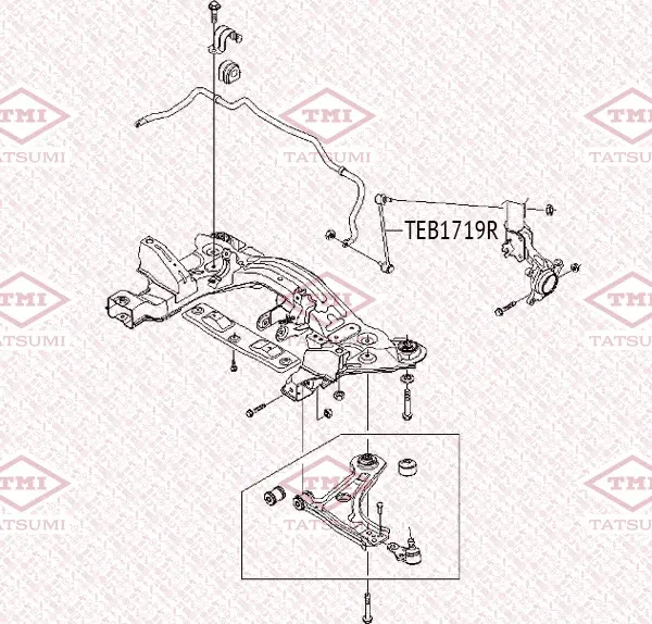Тяга стабилизатора CHEVROLET LACETTI 05- перед.прав. (Tatsumi). Артикул TEB1719R