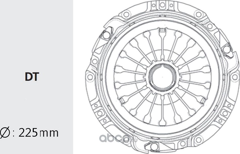 Корзина сцепления HYUNDAI Santa Fe (03-),Trajet (00-) KIA Carens (2.0/2.4 TDI) V (Valeo). Артикул HDC69