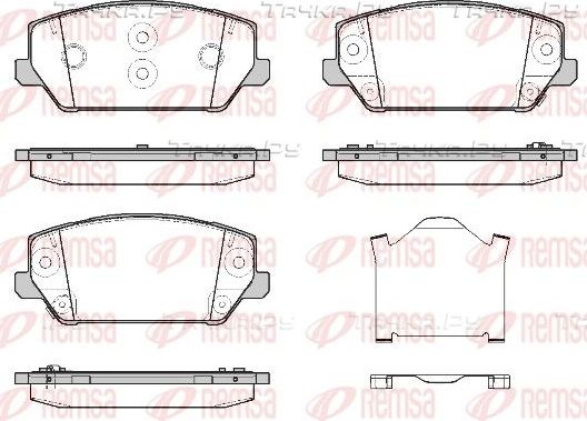 Тормозные колодки Remsa передние для Kia Optima IV 2015-2026. Артикул 1809.02