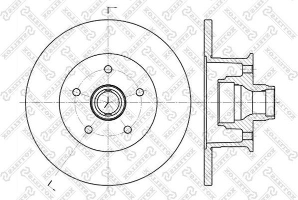 Тормозной диск Stellox передний для Volkswagen Transporter T3 1979-1992. Артикул 6020-4720-SX
