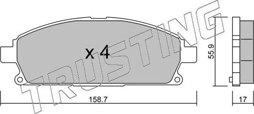 Тормозные колодки Trusting. Артикул 421.0