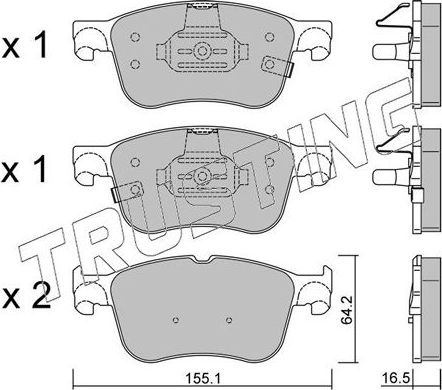 Тормозные колодки Trusting передние для Ford Focus IV 2018-2026. Артикул 1205.0