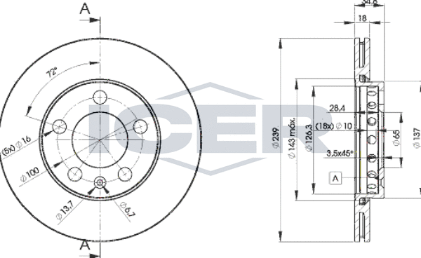 Тормозной диск Icer. Артикул 78BD5308-2