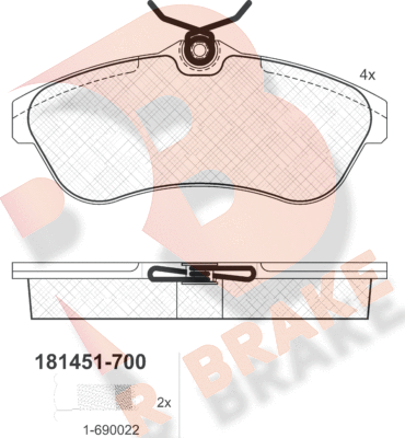 Тормозные колодки R Brake. Артикул RB1451-700