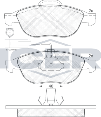 Тормозные колодки Icer для Lancia Lybra 1999-2005. Артикул 181212