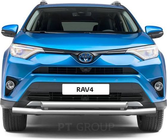 Защита PT Group переднего бампера двойная d63/63 (НПС) для Toyota RAV4 IV рестайлинг 2015-2019. Артикул TRV220201
