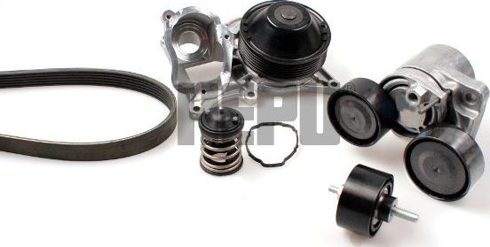 Water Pump + V-Ribbed Belt Kit Hepu. Артикул PK04240TH