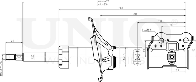 Амортизатор подвески (Unio). Артикул SAB-10108