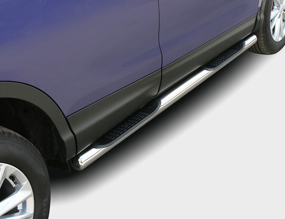 Пороги Союз-96 труба d76 с проступями для Nissan Qashqai II 2014-2026. Артикул NQSH.81.5076