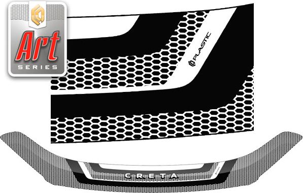 Дефлектор СА Пластик для капота (Серия "Art" черная) Hyundai Creta 2016-2020. Артикул 2010011512209