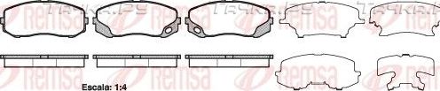 Тормозные колодки Remsa передние для Mitsubishi Canter VII (FB7, FB8, FE7, FE8) 2001-2010. Артикул 1405.00