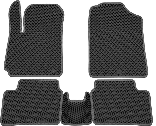 Коврики Rezkon EVA для салона Kia Picanto II 2011-2017 Серый кант. Артикул 9021050202
