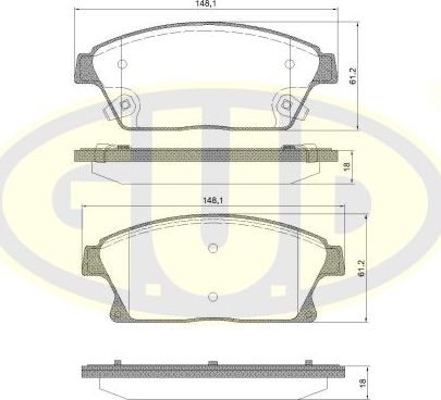 Тормозные колодки G.U.D.. Артикул GBP143102