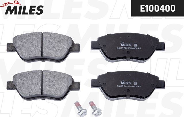 Тормозные колодки Miles (Semi-Metallic) передние для Fiat Idea 2004-2012. Артикул E100400