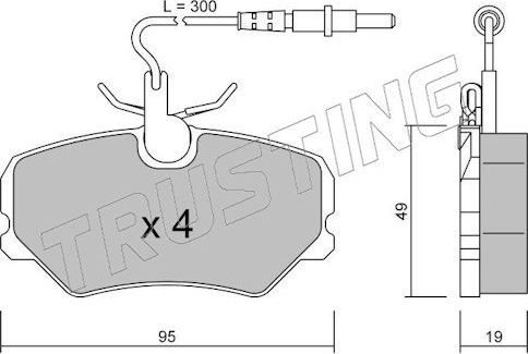 Тормозные колодки Trusting для Citroen ZX 1992-1994. Артикул 101.1