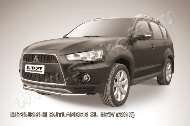 Защита Slitkoff переднего бампера d57 для Mitsubishi Outlander XL 2010-2012. Артикул MXL10-006