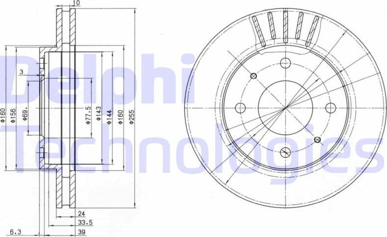 Тормозной диск Delphi. Артикул BG2763