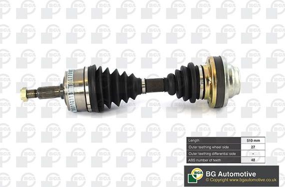 Полуось (привод в сборе, приводной вал) BGA. Артикул DS5602A