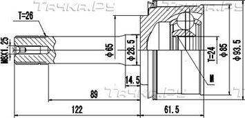 Шрус наружный (граната) Dynamatrix. Артикул DCV827002