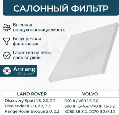 Фильтр салона (Arirang). Артикул ARG32-4570