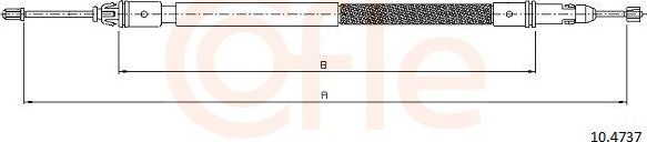 Трос ручника (тросик ручного тормоза) Cofle. Артикул 10.4737