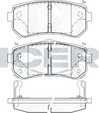 Тормозные колодки Icer. Артикул 181712