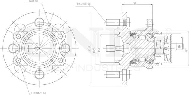 Ступица колеса с интегрированным подшипником (Unio). Артикул HUB-20233