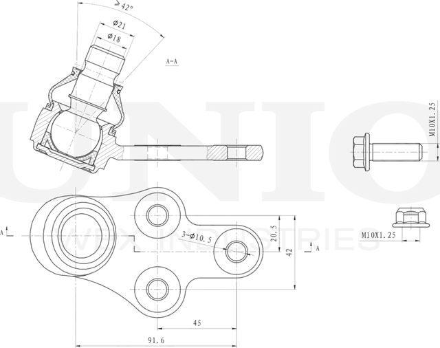 Опора шаровая (Unio). Артикул SSP-20109