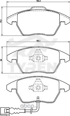 Дисковые тормозные колодки (Tyren). Артикул TYR1219711