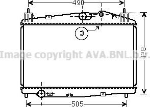 Радиатор охлаждения двигателя AVA. Артикул MZ2229