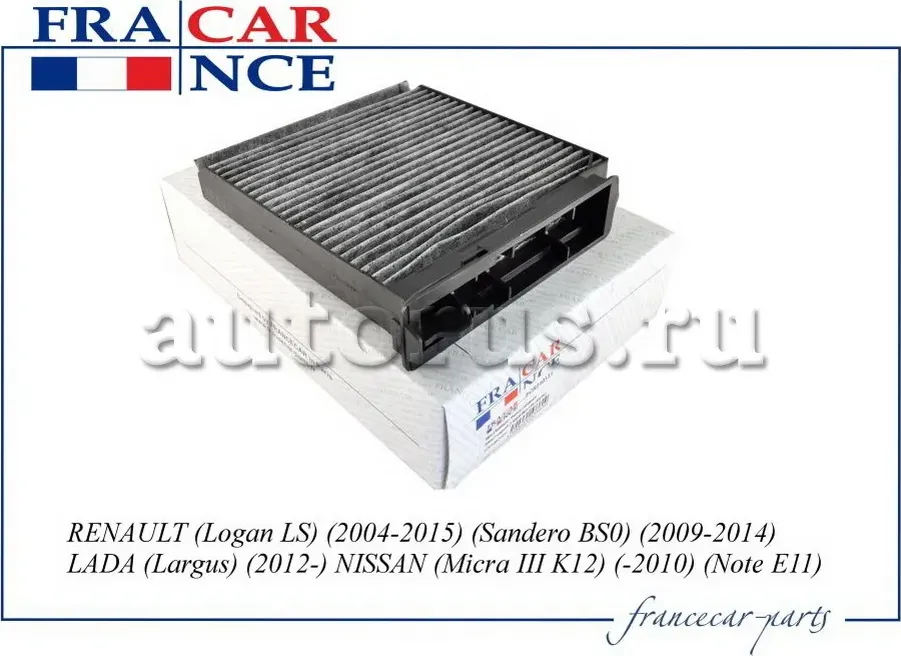Фильтр салонный угольный RENAULT LOGAN 2004-/DUSTER 2011-/SANDERO 2009-/NISSAN N (Francecar). Артикул FCR210131