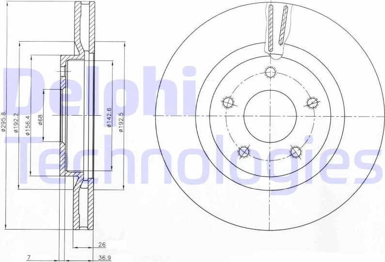 Тормозной диск Delphi. Артикул BG4109C