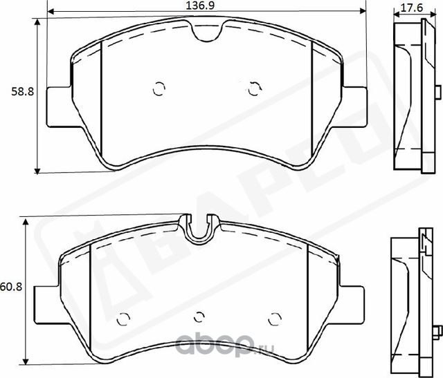 Колодки тормозные дисковые зад. FORD TOURNEO CUSTOM Bus / Box 15- TRA (Bapco) Bapco. Артикул BP0452