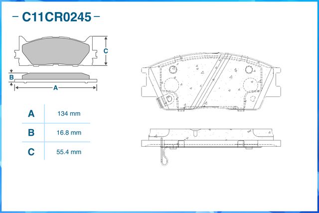 Колодки тормозные передние (Low Metallic) (Cworks). Артикул C11CR0245