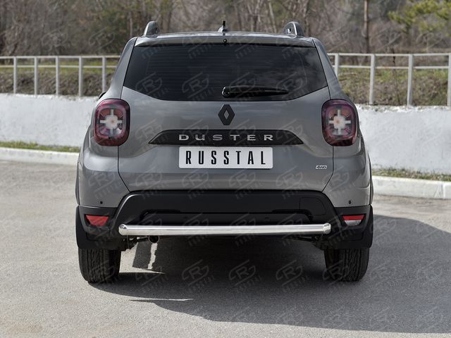 Защита RusStal заднего бампера d63 дуга для Renault Duster II 2021-2026. Артикул RDZ-003810
