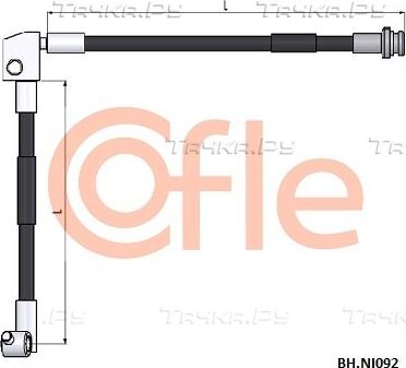 Тормозной шланг Cofle передний левый для Nissan Primera P10 1990-1998. Артикул 92.BH.NI092