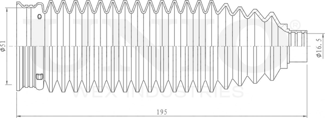 Пыльник рулевой рейки (Unio). Артикул DUC-20006