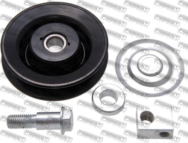 Натяжной ролик (натяжитель) приводного поликлинового ремня Febest для Mitsubishi Pajero III 2000-2006. Артикул 0487-V75