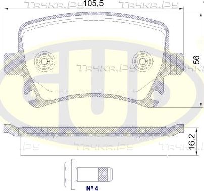 Тормозные колодки G.U.D. задние для Audi A6 III (C6) 2004-2011. Артикул GBP880102