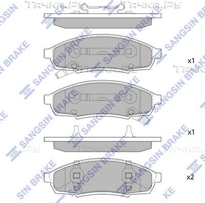 Тормозные колодки Sangsin Hi-Q передние для Buick Regal III 1987-1997. Артикул SP1284
