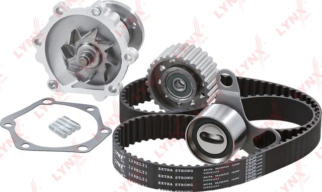 Помпа (водяной насос) с комплектом ремня ГРМ LYNXauto. Артикул PW-1013
