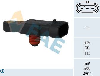 Датчик абсолютного давления (ДАД, MAP) FAE для Opel Astra G 2002-2005. Артикул 15117